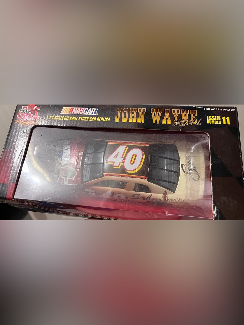Vintage 1999 Racing Champions 1:24 John Wayne 40 Team Sabco NASCAR Diecast NIB